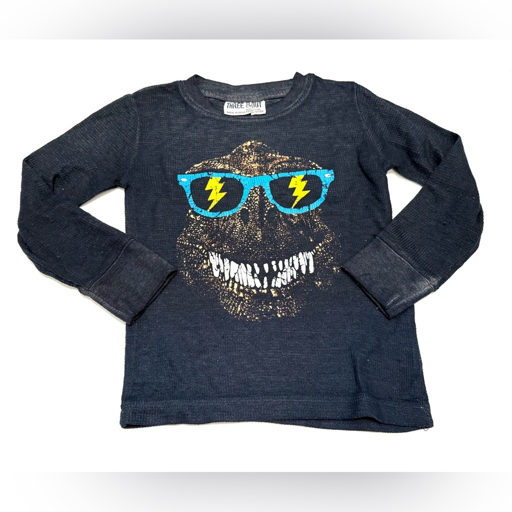 2T Navy Dinosaur Graphic Long Sleeve Tee